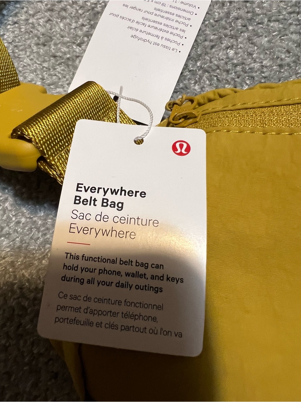 Lululemon Everywhere Belt Bag in Mustard Yellow. New with Tags. - Picture 5 of 6